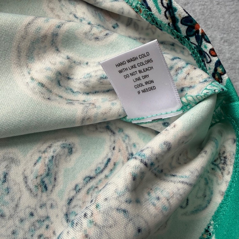 Sami & Jo Womens XL Teal Green Paisley Print Pencil Skirt Stretch Knee Length - Picture 6 of 10